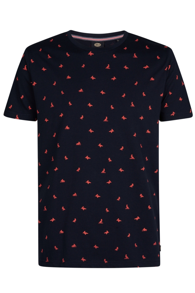 T SHIRT MET PRINT M 1050 TSR118 5178 Navy Blue